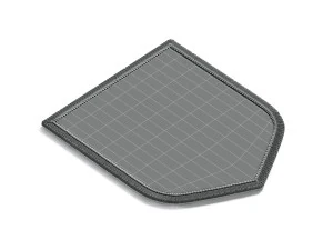 White Shield Embroidered Patch - lying embroidery emblem 3D Model
