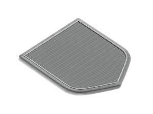 White Shield Embroidered Patch - lying embroidery emblem 3D Model
