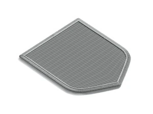 White Shield Embroidered Patch - lying embroidery emblem 3D Model