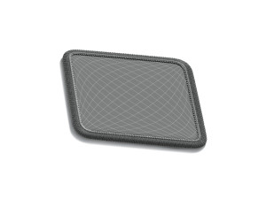 White Rhombus Embroidered Patch - lying embroidery rhomb badge Modèle 3D