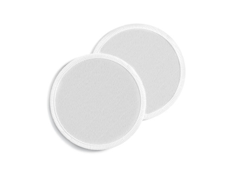 White Round Embroidered Patch Stack - lying embroidery circle badge pair 3D Model