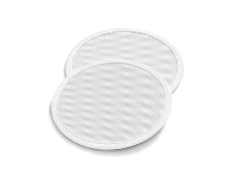 White Round Embroidered Patch Stack - lying embroidery circle badge pair 3D 모델
