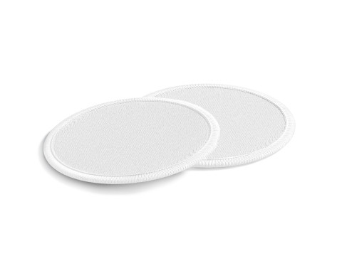 White Round Embroidered Patch Stack - lying embroidery circle badge pair 3D 모델