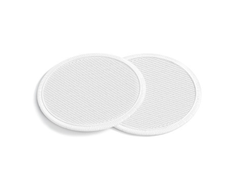 White Round Embroidered Patch Stack - lying embroidery circle badge pair 3D 모델