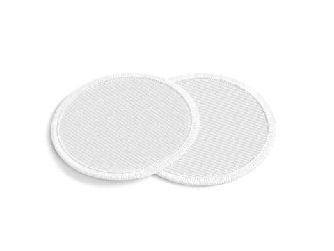 White Round Embroidered Patch Stack - lying embroidery circle badge pair 3D Model