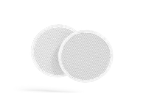 White Round Embroidered Patch Stack - lying embroidery circle badge pair 3D 모델