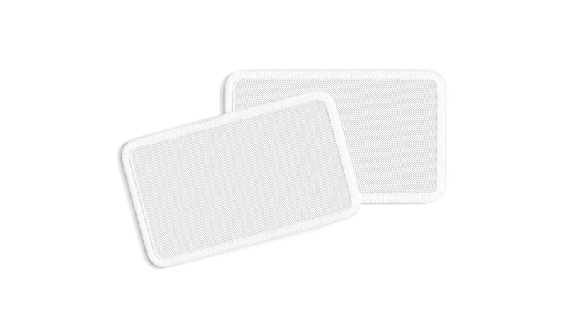 White Rectangular Embroidered Patch Stack - lying embroidery rectangle badge pair Modelo 3D .c4d .max .obj .3ds .fbx .stl .blend 