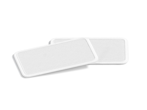 White Rectangular Embroidered Patch Stack - lying embroidery rectangle badge pair Modelo 3D