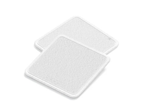 White Square Embroidered Patch Stack - lying embroidery quadratic badge pair 3D Model