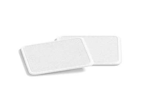 White Square Embroidered Patch Stack - lying embroidery quadratic badge pair 3D Model
