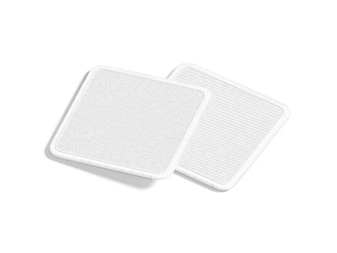 White Square Embroidered Patch Stack - lying embroidery quadratic badge pair 3D Model