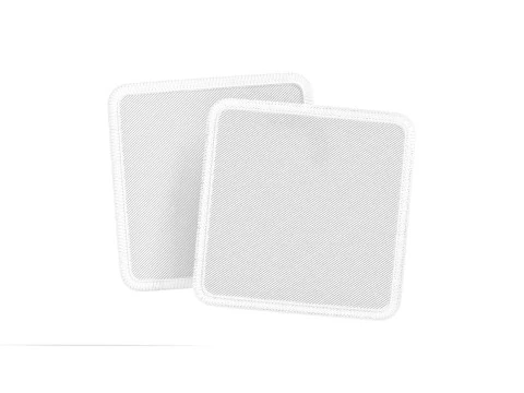White Square Embroidered Patch Stack - lying embroidery quadratic badge pair 3D Model