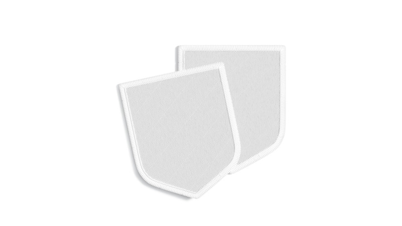 White Shield Embroidered Patch Stack - lying embroidery emblem pair Model 3D .c4d .max .obj .3ds .fbx .stl .blend 