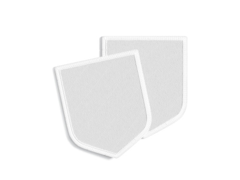White Shield Embroidered Patch Stack - lying embroidery emblem pair 3D Model