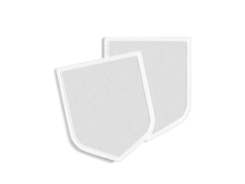 White Shield geborduurde patchstapel - liggend borduurembleempaar 3D Model