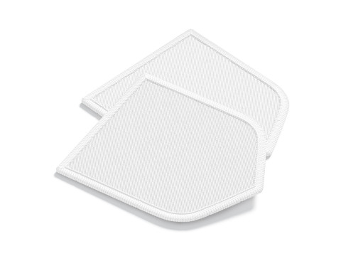 White Shield Embroidered Patch Stack - lying embroidery emblem pair Model 3D