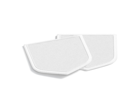 White Shield Embroidered Patch Stack - lying embroidery emblem pair Model 3D
