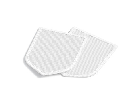 White Shield Embroidered Patch Stack - lying embroidery emblem pair Model 3D