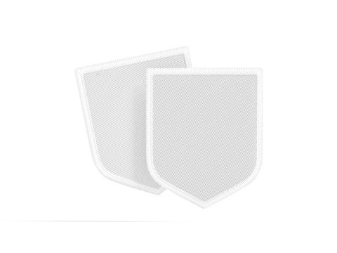 White Shield Embroidered Patch Stack - lying embroidery emblem pair Model 3D