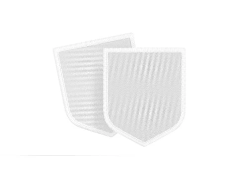 White Shield Embroidered Patch Stack - lying embroidery emblem pair 3D Model