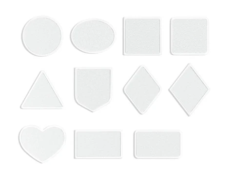 Ensemble de patchs brod&eacute;s blancs - 11 formes de badges brod&eacute;s couch&eacute;s Modèle 3D