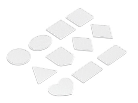 White Embroidered Patch Set - 11 shapes lying embroidery badges Modello 3D