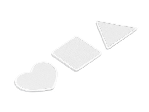 White Embroidered Patch Set - 11 shapes lying embroidery badges Modello 3D