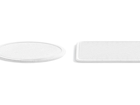 White Embroidered Patch Set - 11 shapes lying embroidery badges Modello 3D