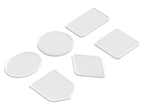 White Embroidered Patch Set - 6 shapes lying embroidery badges 3D Model