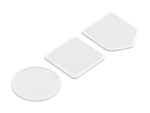 White Embroidered Patch Set - 6 shapes lying embroidery badges 3D Model