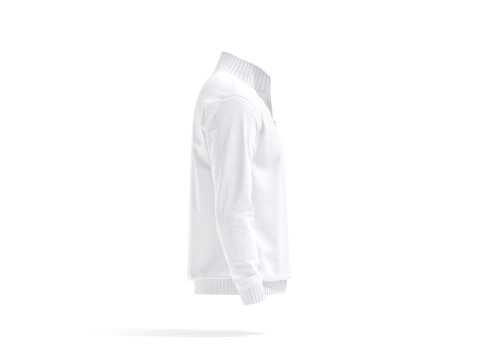 White Quarter Zip Sweater - knitted men pullover with zipper neck 3D Model