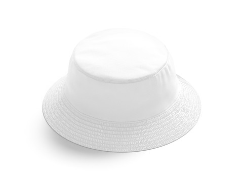 White Bucket Hat - summer head wear panama Modelo 3D
