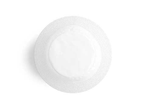 White Bucket Hat - summer head wear panama 3D Model