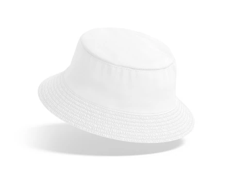 White Bucket Hat - summer head wear panama 3D Model