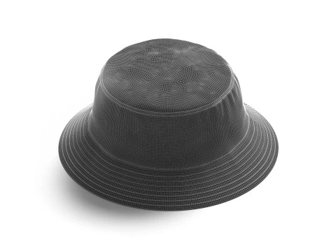 White Bucket Hat - summer head wear panama 3D Model