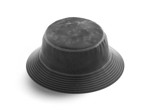 White Bucket Hat - summer head wear panama 3D Model