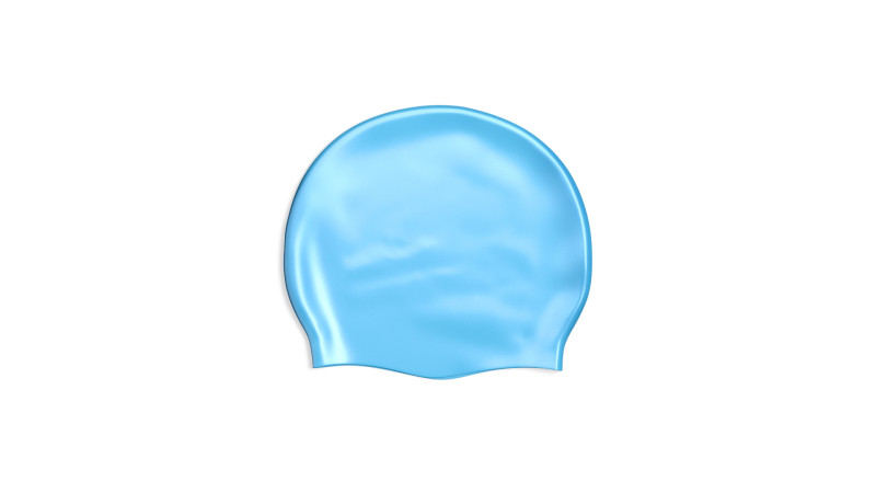 Blue Swim Cap 2 Types - lying and no gravity swimming hat set Model 3D .c4d .max .obj .3ds .fbx .stl .blend