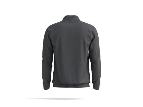 Black Quarter Zip Sweater - knitted men pullover with zipper neck Modèle 3D