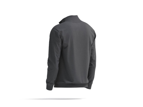 Black Quarter Zip Sweater - knitted men pullover with zipper neck Modèle 3D