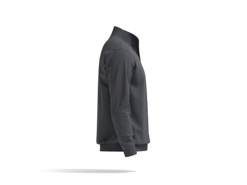 Black Quarter Zip Sweater - knitted men pullover with zipper neck Modèle 3D