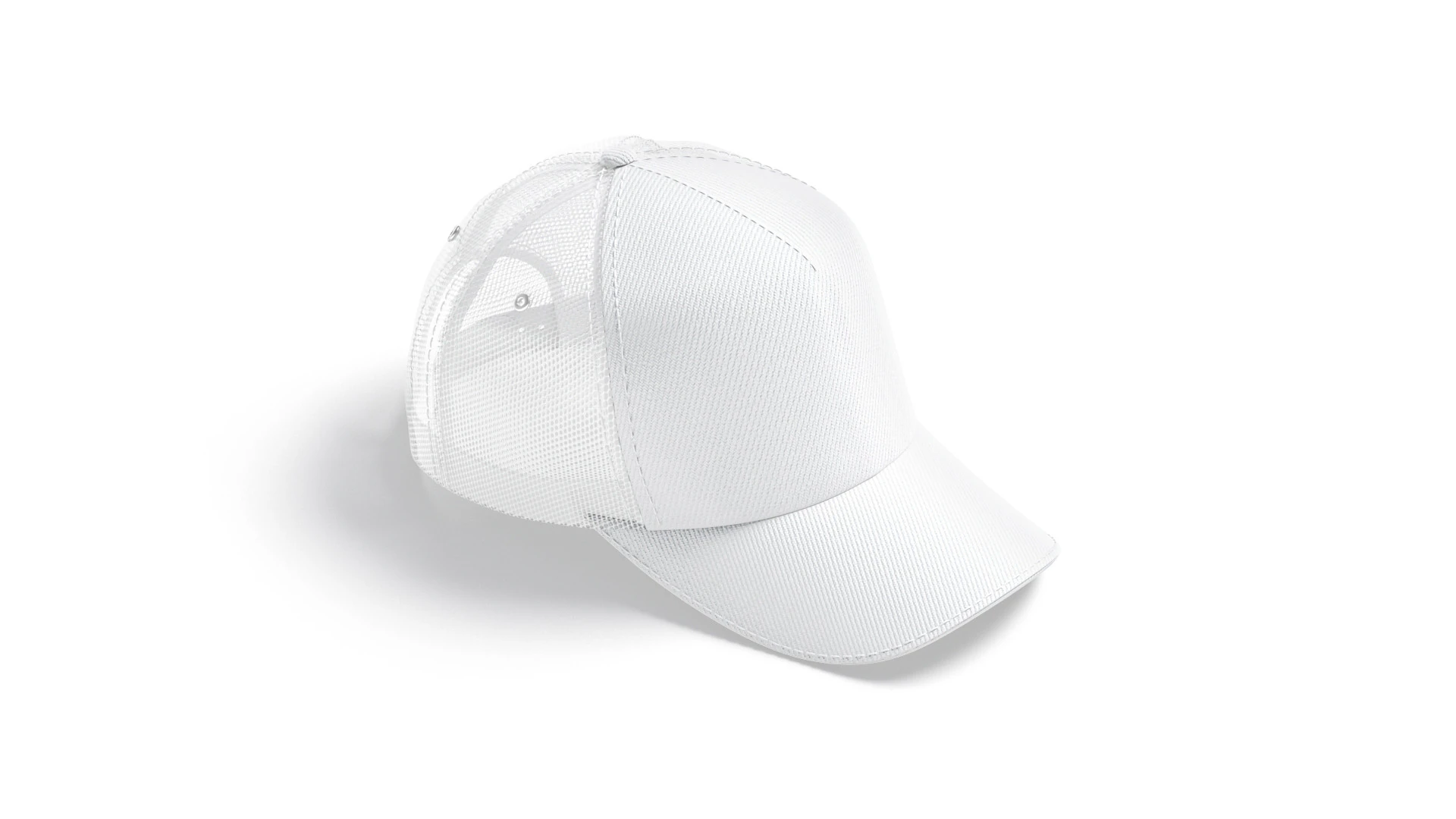 White Trucker Hat - sport mesh baseball cap 3D Model .c4d .max .obj .3ds .fbx .stl .blend 