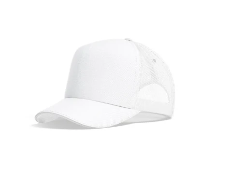 White Trucker Hat - sport mesh baseball cap 3D Model