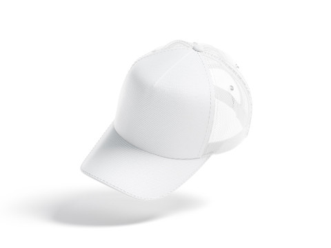 White Trucker Hat - sport mesh baseball cap 3Dモデル