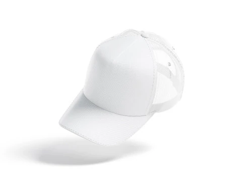 White Trucker Hat - sport mesh baseball cap 3D Model
