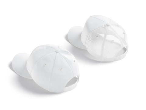White Cap Set - 3 type baseball trucker bucket hat Modèle 3D