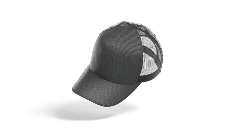 Black Trucker Hat - sport mesh baseball cap Modèle 3D .c4d .max .obj .3ds .fbx .stl .blend 