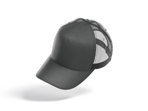 Black Trucker Hat - sport mesh baseball cap 3D Model