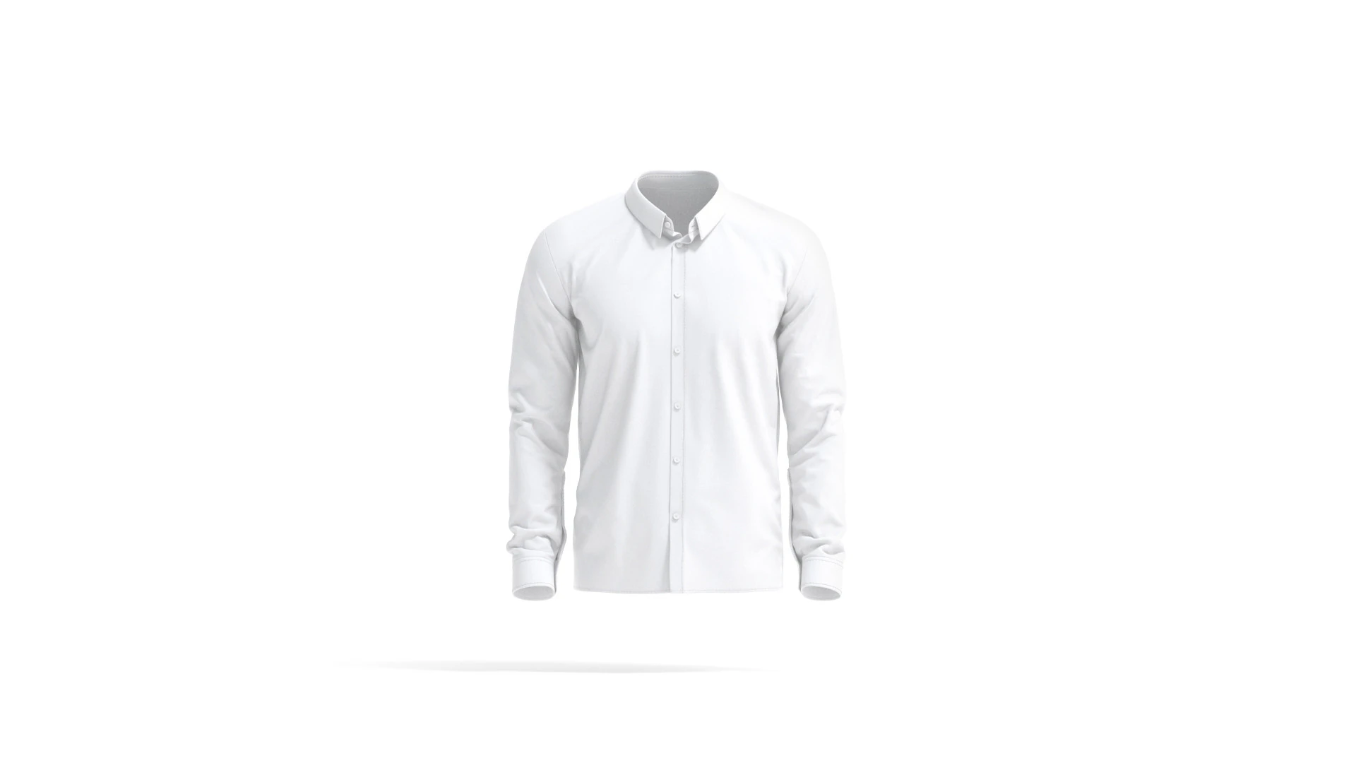 White Dress Shirt - men long sleeve classic shirt 3D Model .c4d .max .obj .3ds .fbx .stl .blend 