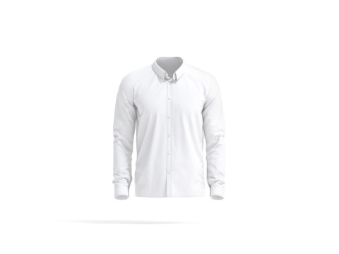 White Dress Shirt - men long sleeve classic shirt 3D Model