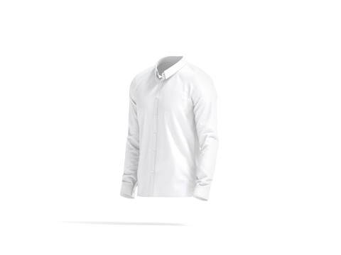 White Dress Shirt - men long sleeve classic shirt 3D Модель